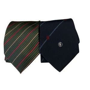 Vintage Men’s set of 2 silk neck ties bundle ties Peacock and AB Cernelle